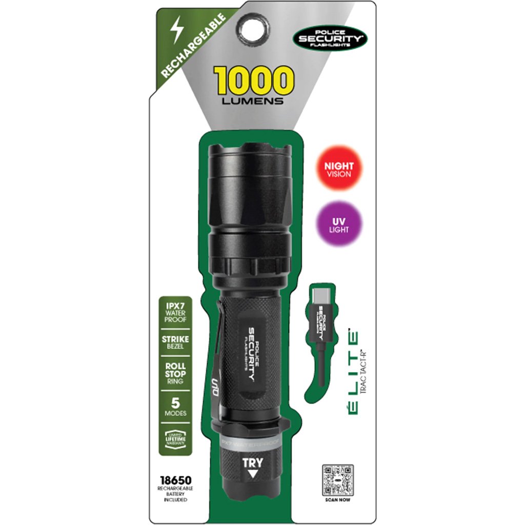 Police Security Trac Tact Flashlight 1000 Lumen With Uv - Image 2