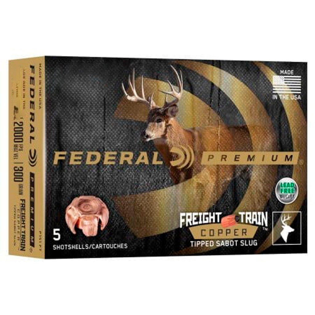 Federal Premium Freight Train Copper Sabot Slugs 20 Ga. 3 In. 275 Gr. 5 Rd.