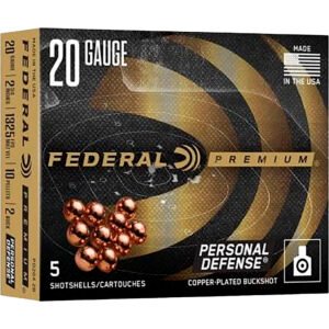 Federal Premium Personal Defense Buckshot Loads 20 Ga. 2.75 In. 2 Buck W- Flite Control 5 Rd.
