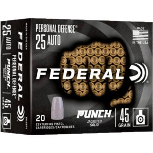 Federal Handgun Ammo 25 Auto 45 Gr. Punch 20 Rd.