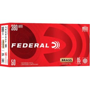 Federal Handgun Ammo 380 Auto 95 Gr. Fmj Champion 20 Rd.