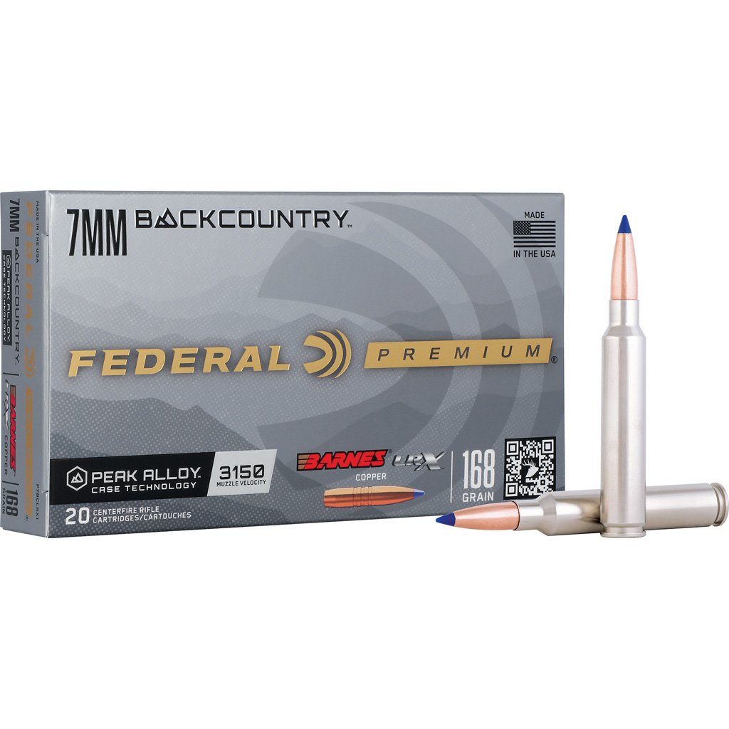 Federal Premium Rifle Ammo 7mm Backcountry 168 Gr. Barnes Lrx 20 Rd.