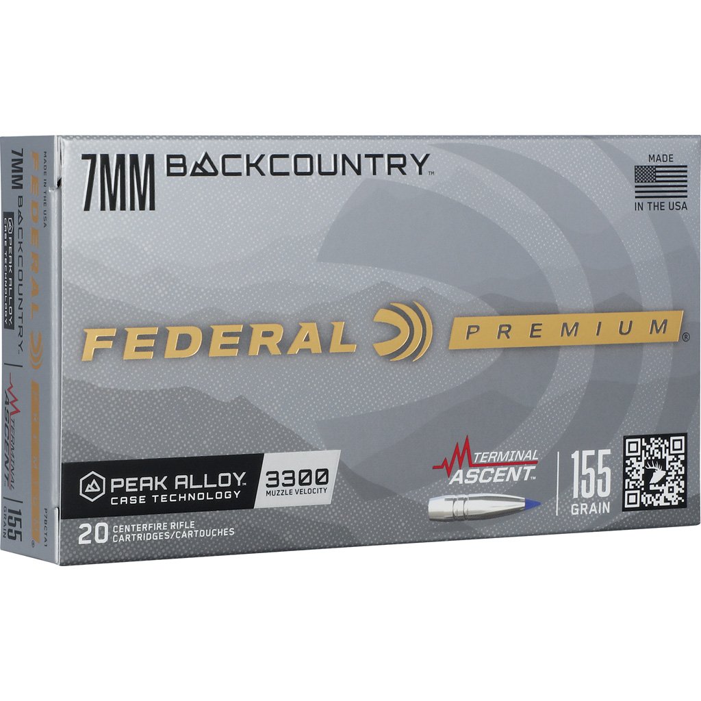 Federal Premium Rifle Ammo 7mm Backcountry 155 Gr. Terminal Ascent 20 Rd.