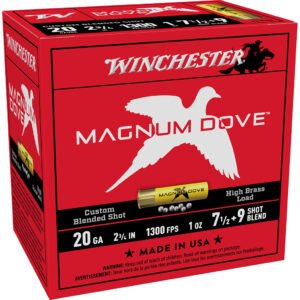Winchester Magnum Dove Shotgun Ammo 20 Ga. 2 3-4 In. 1 Oz. 7 1-2 & 9 Blend 25 Rd.
