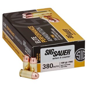 Sig Sauer Elite Ball Performance Pistol Ammo 380 Acp 100 Gr. Fmj 50 Rd.