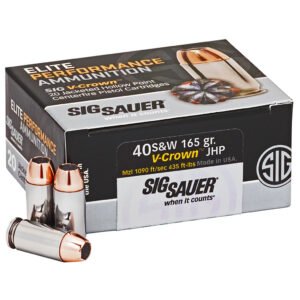 Sig Sauer Elite V-crown Performance Pistol Ammo 40 S&w 165 Gr. Jhp 20 Rd.