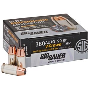 Sig Sauer Elite V-crown Performance Pistol Ammo 380 Acp 95 Gr. Jhp 50 Rd.