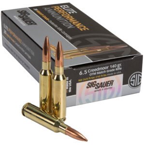 Sig Sauer Elite Match Grade Performance Rifle Ammo 6.5mm Creedmoor 140 Gr. Otm 20 Rd.