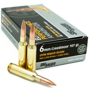 Sig Sauer Elite Match Grade Performance Rifle Ammo 6mm Creedmoor 107 Gr. Otm 20 Rd.