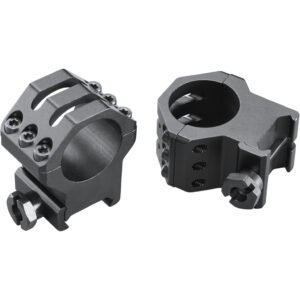 Weaver Classic 6hole Skeleton Rings Matte Black 1" Xhigh Clamshell Pack