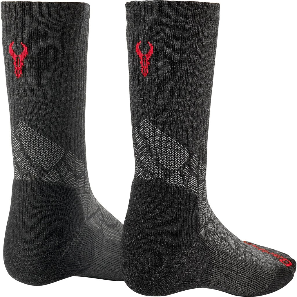 Badlands Lw Merino Crew Sock Blk-gry Large - Image 2