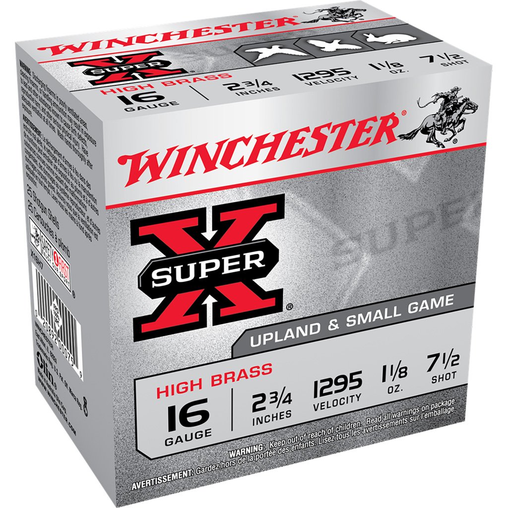 Winchester Super-x High Brass Heavy Game Load 16 Ga. 2.75 In. 1 1-8 Oz. 7.5 Shot 25 Rd.