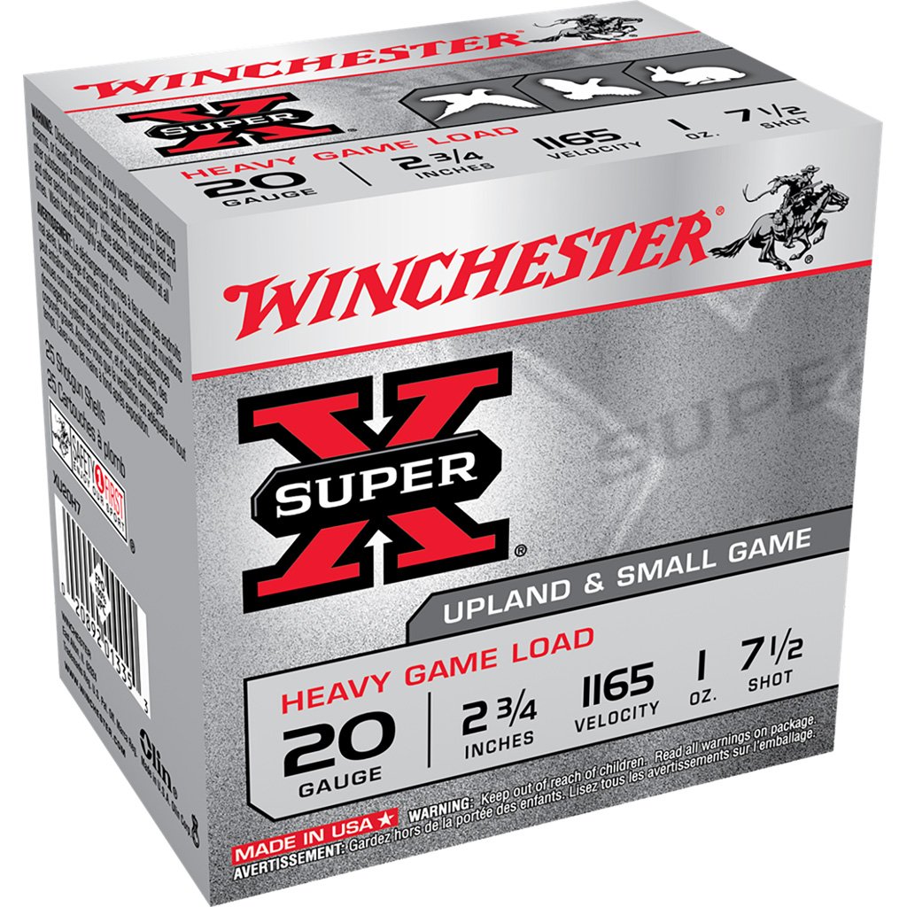 Winchester Super-x Heavy Game Load 20 Ga. 2.75 In. 1 Oz. 7.5 Shot 25 Rd.