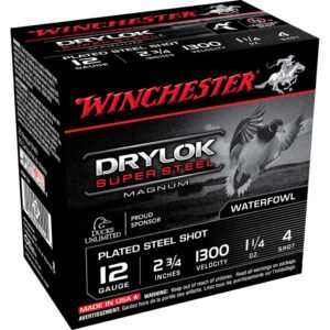 Winchester Drylok Magnum Plated Load 12 Ga. 2.75 In. 1 1-4 Oz. 4 Shot 25 Rd.