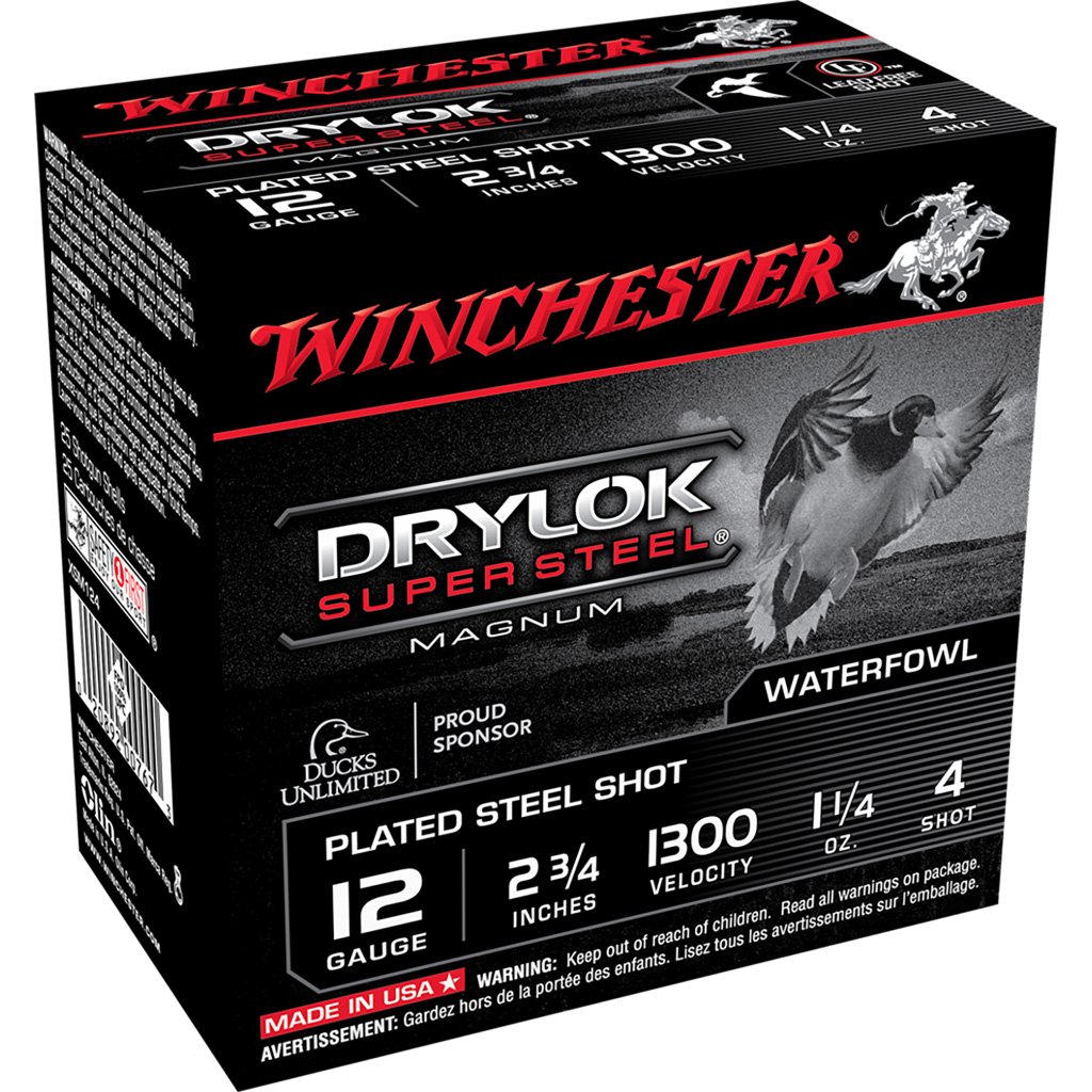 Winchester Drylok Magnum Plated Load 12 Ga. 2.75 In. 1 1-4 Oz. 4 Shot 25 Rd.