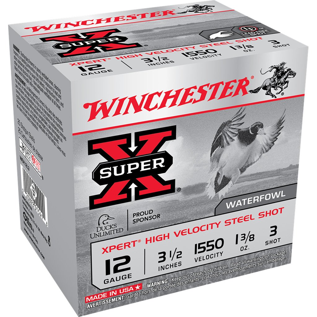 Winchester Super-x Xpert Hi-velocity Steel 12 Ga. 3.5 In. 1 3-8 Oz. 3 Shot 25 Rd.