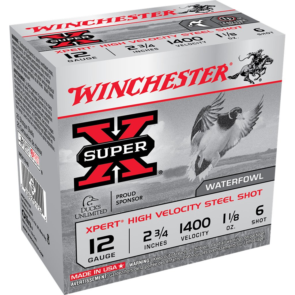 Winchester Super-x Xpert Hi-velocity Steel 12 Ga. 2.75 In. 1 1-8 Oz. 6 Shot 25 Rd.