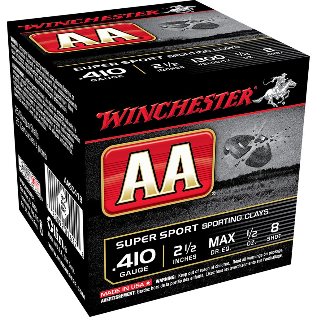 Winchester Aa Sporting Clays Load 410 Ga. 2.5 In. 1-2 Oz. 8 Shot 25 Rd.