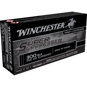 Winchester Super Suppressed Rifle Ammo 300 Aac Blackout 200 Gr. Open Tip Range 20 Rd.