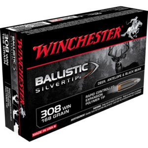 Winchester Ballistic Silvertip Rifle Ammo 308 Win. 168 Gr. Ballistic Silvertip 20 Rd.