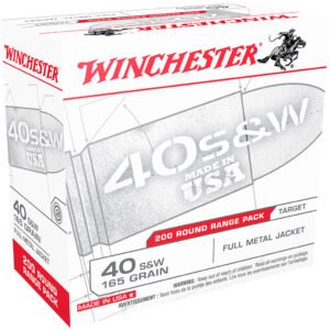 Winchester Usa Pistol Ammo 40 S&w 165 Gr. Fmj 200 Rd.