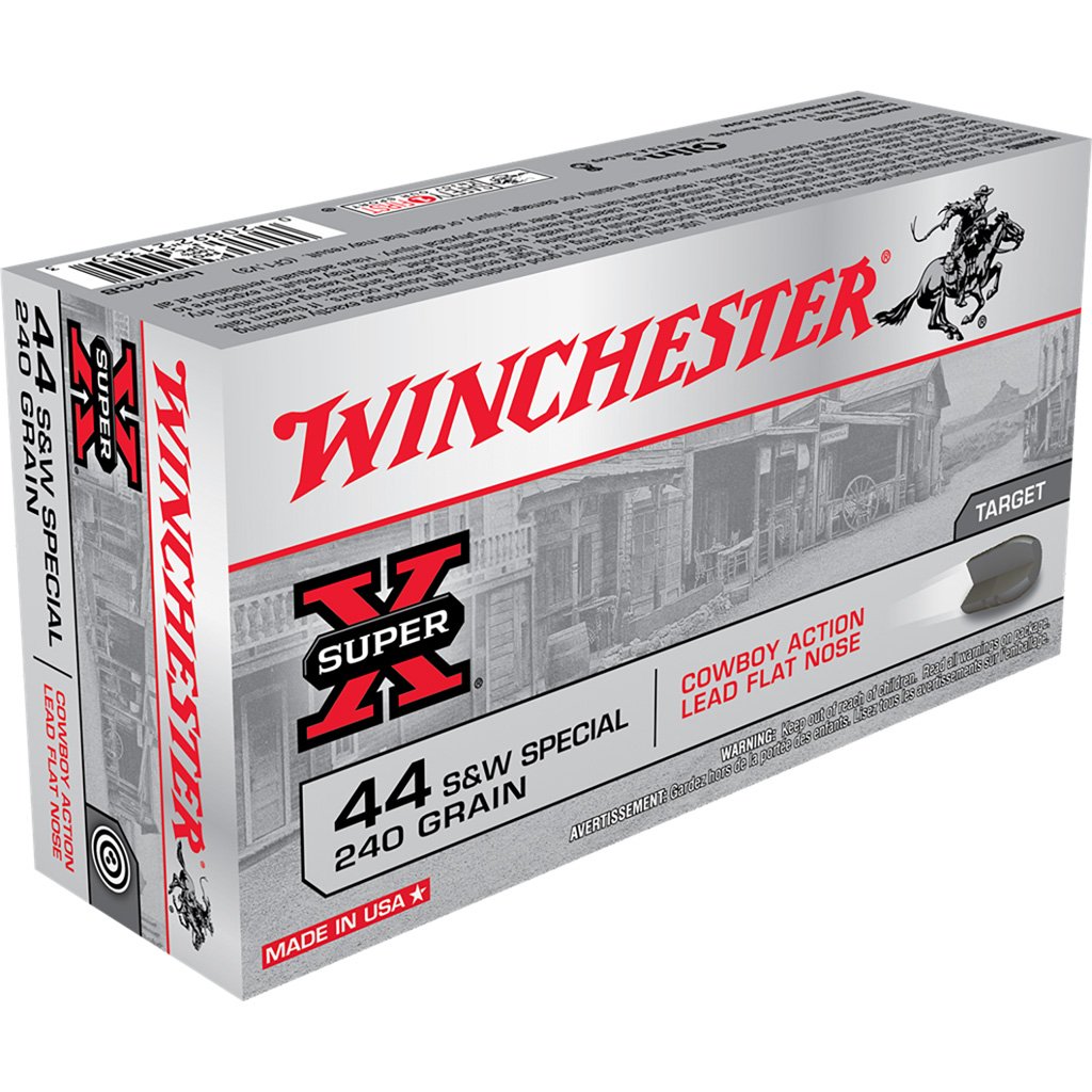 Winchester Super-x Pistol Ammo 44 S&w Spl. 240 Gr. Lead Cowboy Action 50 Rd.