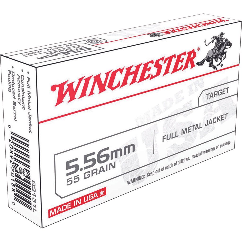 Winchester Usa Rifle Ammo 5.56mm 55 Gr. Fmj 20 Rd.