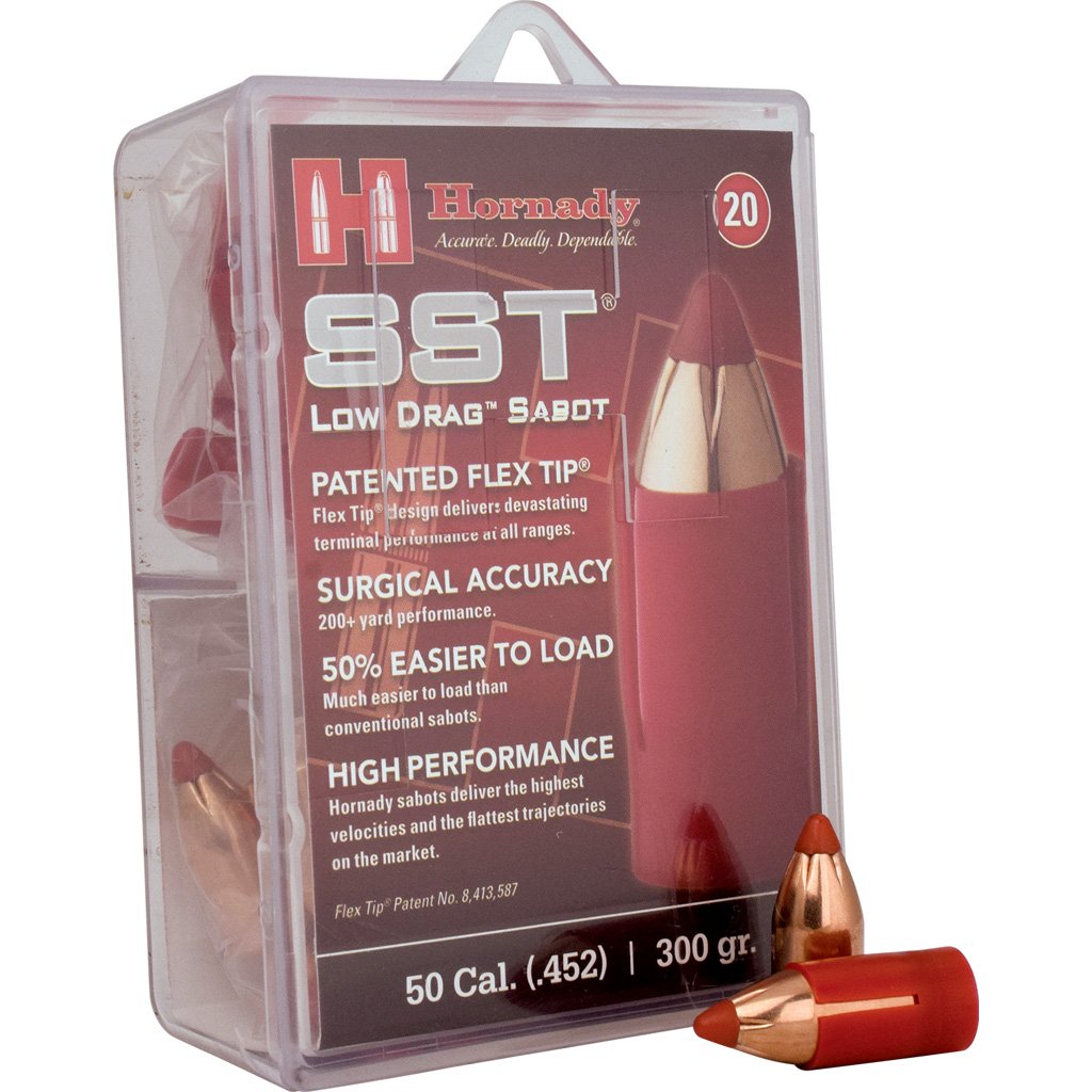 Hornady Muzzleloading Sabots With Bullets 50 Cal. 300 Gr. Sst Low Drag 20 Rd.
