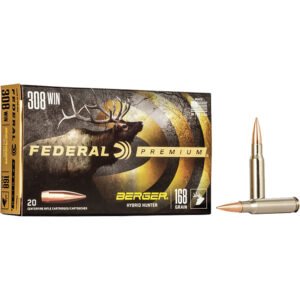 Federal Premium Rifle Ammo 308 Win. 168 Gr. Berger Hybrid Hunter 20 Rd.