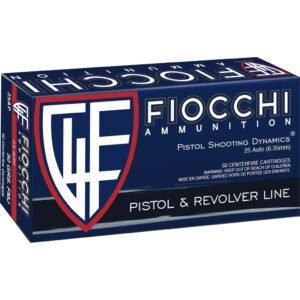Fiocchi Range Dynamics Pistol Ammo 25 Acp 50 Gr. Fmj 50 Rd.