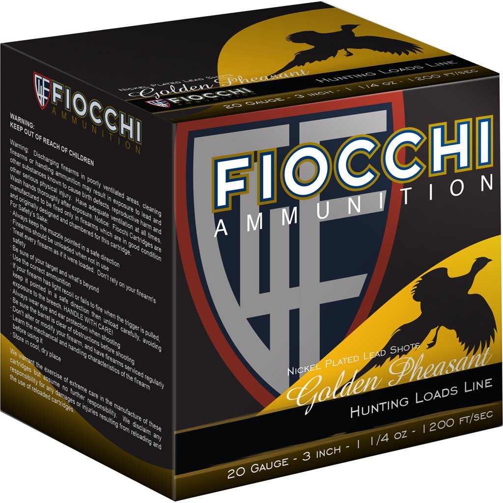 Fiocchi Golden Pheasant Shotgun Loads 20 Ga. 3 In. 1 1-4 Oz. 4 Shot 25 Rd.