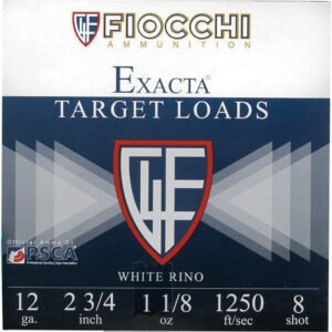 Fiocchi White Rino Shotgun Loads 12 Ga. 2.75 In. 1 1-8 Oz. 1250 Fps 8 Shot 25 Rd.