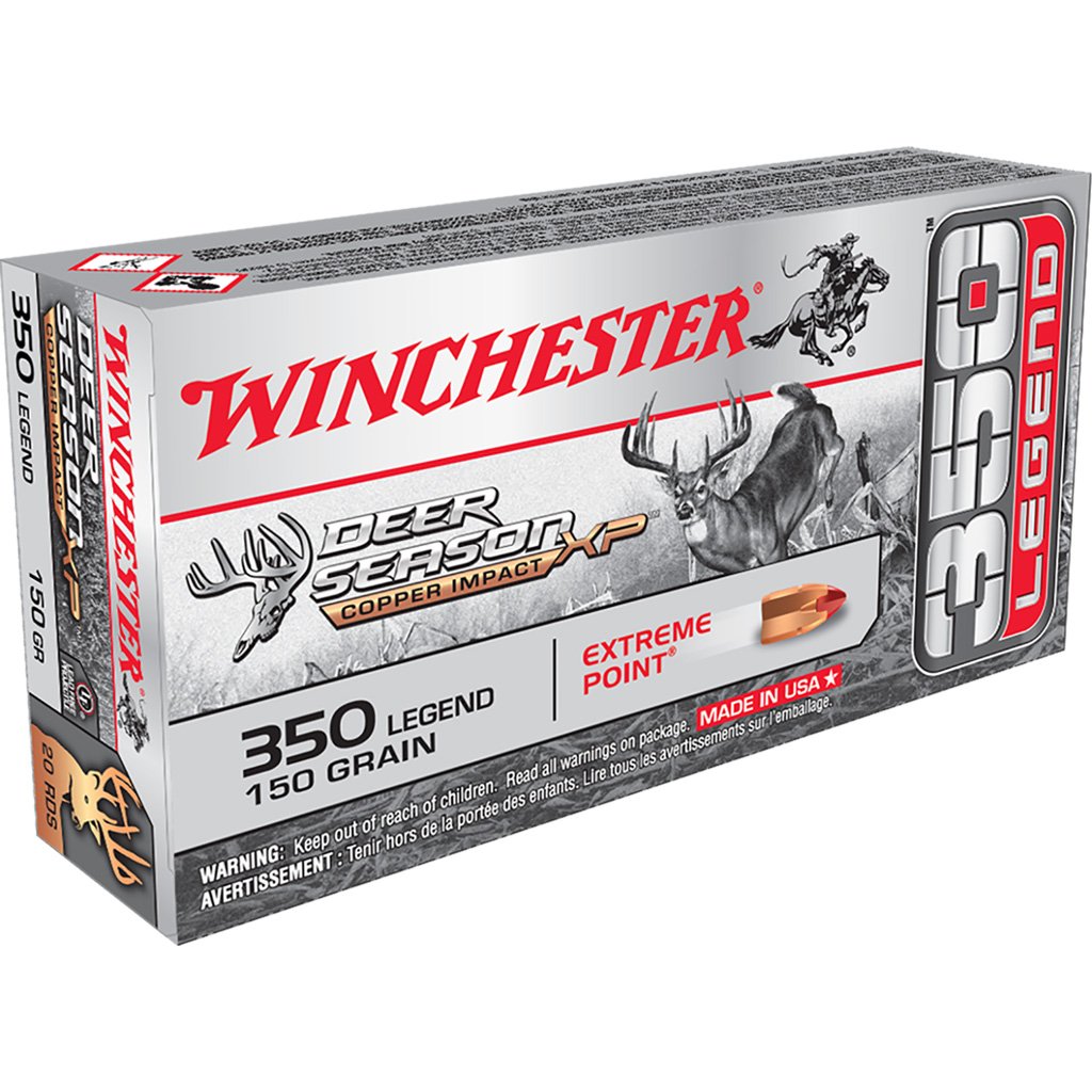 Winchester Copper Impact Rifle Ammo 350 Legend 150 Gr. Copper Exteme Point 20 Rd.