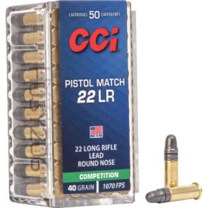Cci Pistol Match Rimfire Ammo 22 Lr. 40 Gr. Lrn 50 Rd.