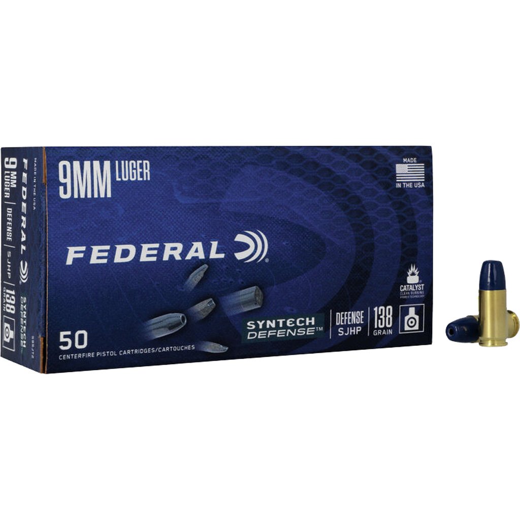 Federal Syntech Defense Pistol Ammo 9mm 138 Gr. Syntech Defense 50 Rd.