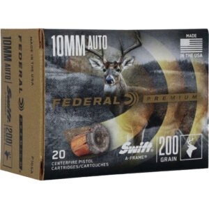 Federal Premium Pistol Ammo 10mm 200 Gr. Swift Aframe Jhp 20 Rd.