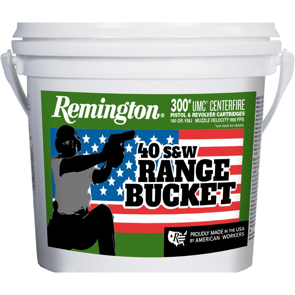 Remington Range Bucket Umc Pistol Ammo 40 S&w 180 Gr. Fmj 300 Rd.