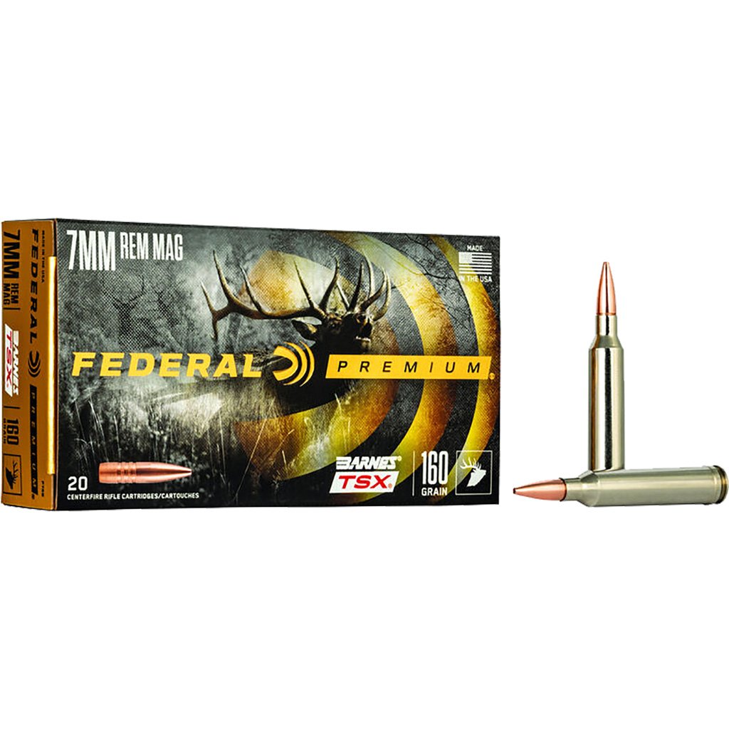 Federal Premium Rifle Ammo 7mm Rem. Mag. 160 Gr. Barnes Tsx 20 Rd.