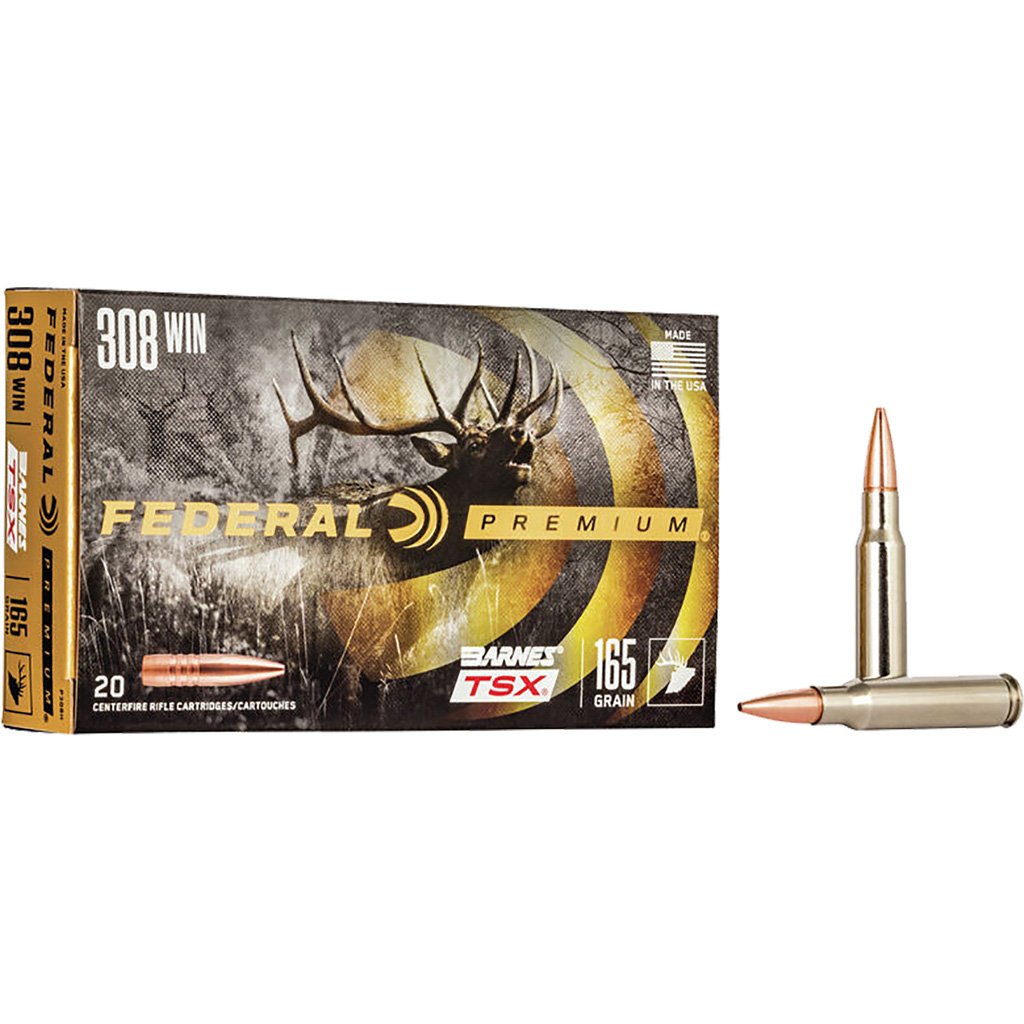 Federal Premium Rifle Ammo 308 Win. 165 Gr. Barnes Tsx 20 Rd.