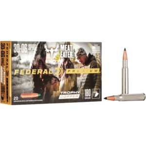 Federal Premium Rifle Ammo 30-06 Sprg. 180 Gr. Trophy Copper 20 Rd.