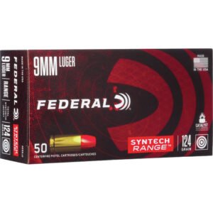 Federal Syntech Range Pistol Ammo 9mm 124 Gr. Tsj Rn 50 Rd.