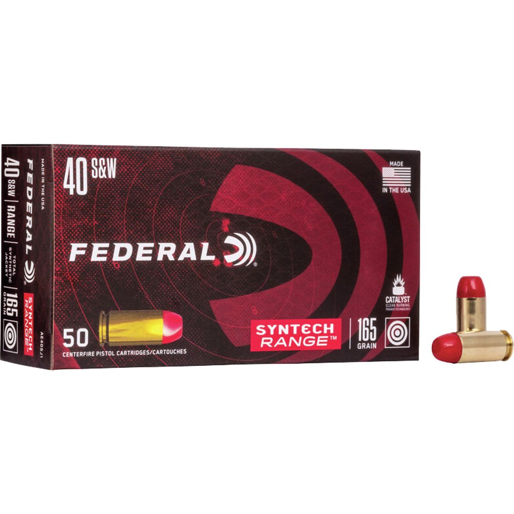 Federal Syntech Range Pistol Ammo 40 S&w 165 Gr. Tsj 50 Rd.