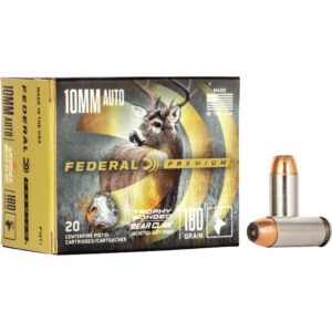 Federal Premium Pistol Ammo 10mm 180 Gr. Trophy Bonded Bear Claw Jsp 20 Rd.