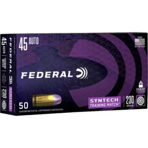Federal Syntech Training Match Pistol Ammo 45 Acp 230 Gr. Tsj 50 Rd.