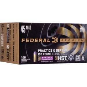 Federal Practice & Defend Pistol Ammo 45 Acp 230 Gr. Hst-syntech 100 Rd.