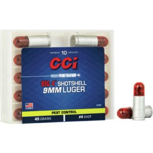 Cci Big 4 Shotshell Pistol Ammo 9mm #4 Shot 10 Rd.