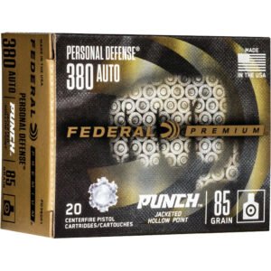 Federal Premium Punch Pistol Ammo 380 Acp 85 Gr. Jhp 20 Rd.