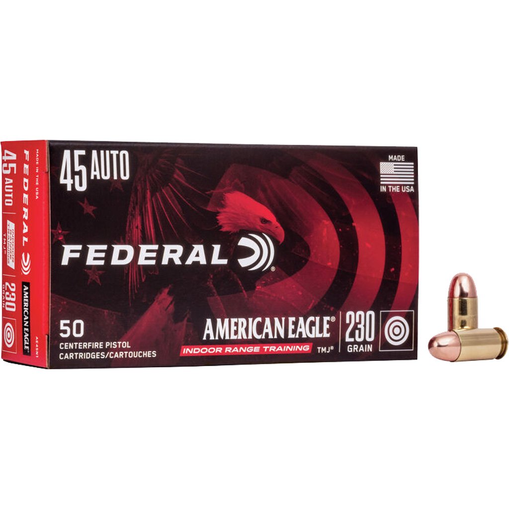 Federal American Eagle Pistol Ammo 45 Acp 230 Gr. Tmj 50 Rd.