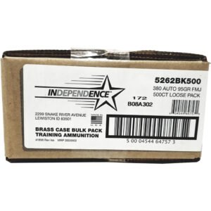 Cci Independence Bulk Pistol Ammo 380 Acp 95 Gr. Fmj 500 Rd. Loose Pack