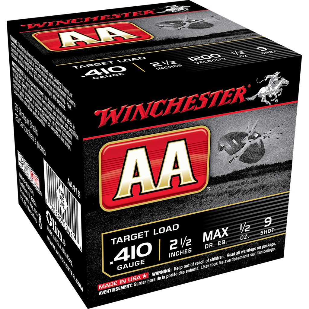 Winchester Aa Target Load 410 Ga. 2.5 In. 1-2 Oz. 9 Shot 25 Rd.